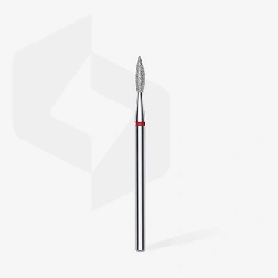 Afbeelding van STALEKS PRO Diamantbit: scherpe vlam (rode ring), opzetstuk voor nagelfrezen, slijpset elektrische slijpapparaten, nagelboor apparaten manicure en pedicures (FA11R021/8)