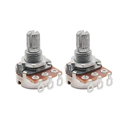 Afbeelding van Musiclily Metrisch 18mm Mini A250k Pot Split Shaft Logaritmische Potmeter voor Elektrische Gitaar en Basgitaar(2 Stuks)