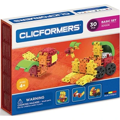 Afbeelding van Clicformers bouw &amp; constructiespeelgoed, basisset 30 stuks, educatief speelgoed voor kinderen uren speelplezier, STEM 4 jaar tot 12