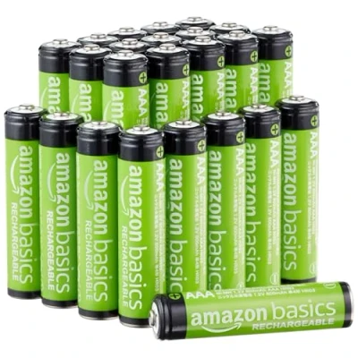 Afbeelding van Amazon Basics AAA batterijen, 800 mAh, oplaadbaar, 24 stuks