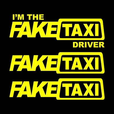 Afbeelding van Autodomy Faketaxi Fake Taxi en I&#039;m The Driver Stickers 3 stuks voor auto of motorfiets