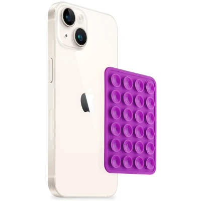 Afbeelding van Selencia 2 Pack Telefoonhouder zuignap Paars / Purple Siliconen En TPU (zacht)