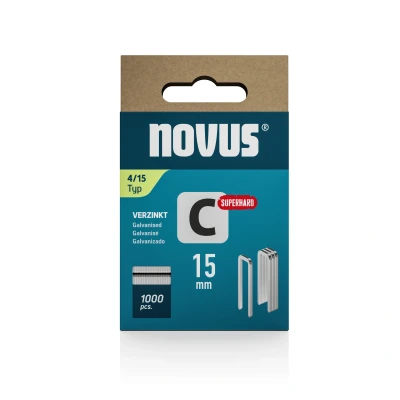 Afbeelding van Novus Niet met smalle rug C 4/15mm Superhard (1.000 stuks)
