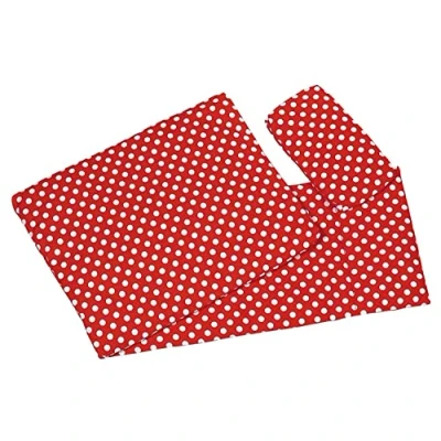 Afbeelding van Poppenbeddengoed Rood met witte stippen (3 delig)