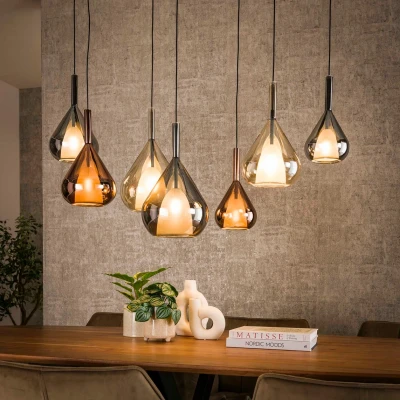 Afbeelding van Fraaai Jude hanglamp 4+3 wings mix Glas zwart