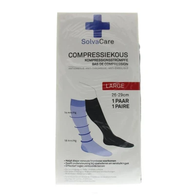 Afbeelding van Solvacare Compressiekous zwart L 26 29 cm 1 paar