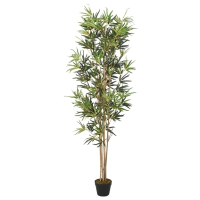 Afbeelding van Kunstplant bamboe 828 bladeren 150 cm groen