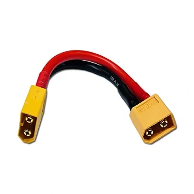 Afbeelding van VUNIVERSUM Premium Adapter XT60 stekker mannelijk naar mannelijke gouden 10 cm 12AWG siliconen kabel hoogstroomstekker adapterkabel voor Lipo accu batterij