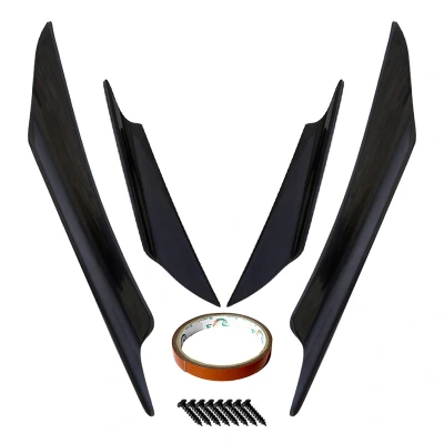 Afbeelding van Simoni Racing Set universele voorbumper &#039;Canards&#039; zwart 4 stuks