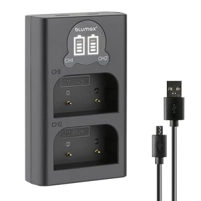 Afbeelding van Blumax BLX 1 Mini Dual LCD oplader compatibel met Olympus OM