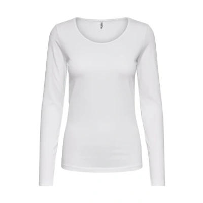 Afbeelding van ONLY Basic Longsleeve, Dames, Maat: Small, White