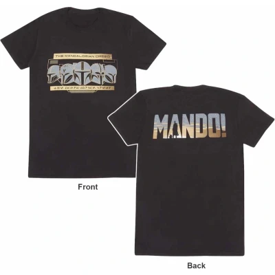 Afbeelding van Henry Tiger STAR WARS Mandalorian ROW OF Helmets Tshirt print, Heren, Maat: XL, Black