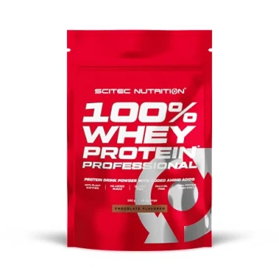 Afbeelding van Scitec Nutrition 100% Whey Protein Professional Verrijkt met extra aminozuren &amp; spijsverteringsenzymen Glutenvrij Zonder palmolie, 500 g, Chocolade