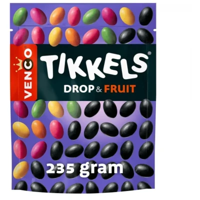 Afbeelding van Venco Tikkels Drop&amp;Fruit Zak (10x 245g)