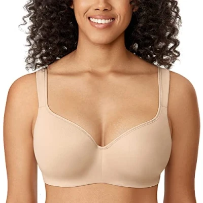 Afbeelding van DELIMIRA Naadloze Balconette bh Voor Dames Grote Maten Volledige Beugelondersteuning Beige 95F