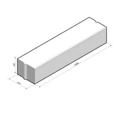 Afbeelding van Kijlstra Afdekband 22,5x20x100 Grijs (DR) Middenstuk van een inritconstructie