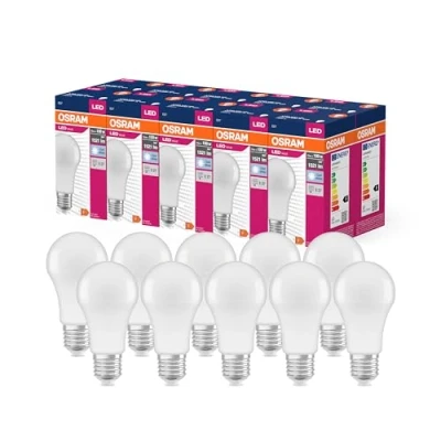 Afbeelding van OSRAM LED STAR VALUE KLASSISK A100 LAMP til E27 stik, pæreform, fre, 1521 lumen, kold hvidt (4000K), udskiftning konventionelle 100W pærer, ikke dæmpbar, 10 pack
