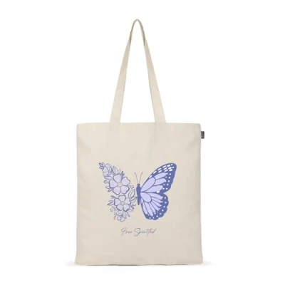 Afbeelding van Ecoright Aesthetische canvas tas voor vrouwen, herbruikbare katoenen school, grocery, winkelen, strand en geschenken vlinder, uit, Eén maat, Utility