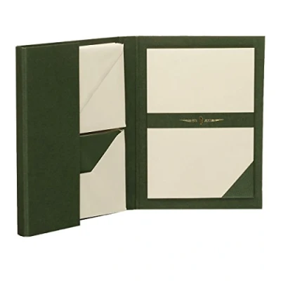 Afbeelding van Rössler Papier 1026831008 Paper Royal Briefpapiermappe DIN A5/C6, 15/15, grün/chamois gerippt