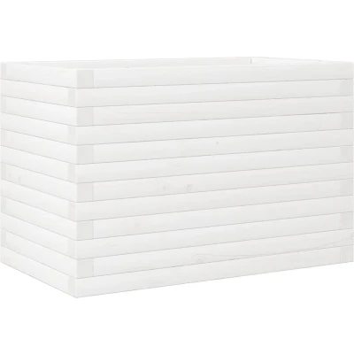 Afbeelding van vidaXL Plantenbak 70x40x46 cm massief grenenhout wit