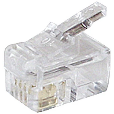 Afbeelding van Shiverpeaks Basic S netwerk modulaire stekker RJ10 4 polig, contacten bezet, vergulde VE = 10 BS72039 Stekker, recht Aantal polen