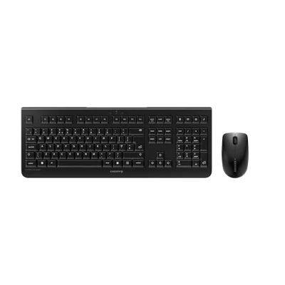 Afbeelding van CHERRY DW 3000, draadloze toetsenbord en muisset, Britse indeling, QWERTY toetsenbord, werkt op batterijen, GS goedkeuring, fluisterstille toetsaanslag, zwart