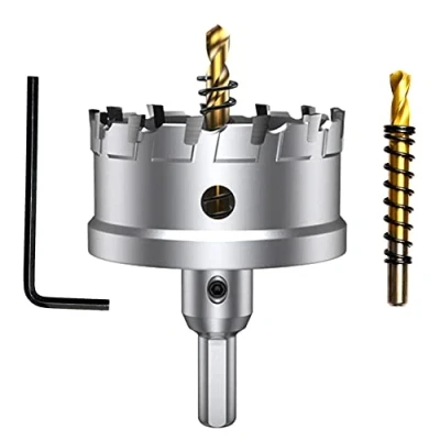 Afbeelding van ASNOMY Wolfraamcarbide getipt gatzaag boor voor hard metaal, 65mm T.C.T gatzaagsnijder met 2 stks Titanium Plated Pilot staal, ijzer, hout, kunststof