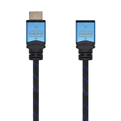 Afbeelding van AISENS A120 0452 HDMI kabel V2.0 Premium High Speed/HEC 4K @60Hz 18Gbps A/M A/H, zwart/blauw, 1,0m