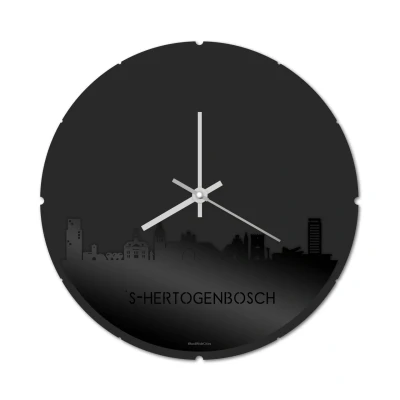 Afbeelding van Skyline Klok Rond &#039;s Hertogenbosch Zwart Glanzend