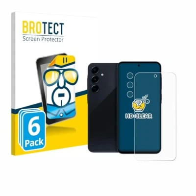 Afbeelding van BROTECT Screenprotector voor Samsung Galaxy A55 5G Enterprise Edition (Voor+Camera) Folie Beschermfolie transparant (6 Stuks)