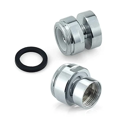 Afbeelding van HATOOLHA® 2 stks Draaibare Kraan Adapter, 360 Graden Messing Draad Adapter Tap Beluchter Connector (Vrouwelijk naar Mannelijk Draad, 18mm 22mm)