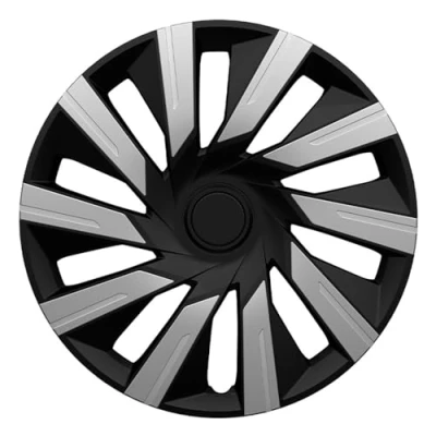 Afbeelding van Wieldoppen TECNA SB 14 inch ZILVER/ZWART. Set a 4 stuks (CONTROLEER UW BANDENMAAT en lees a.u.b. de onderstaande, uitgebreide tekst!)