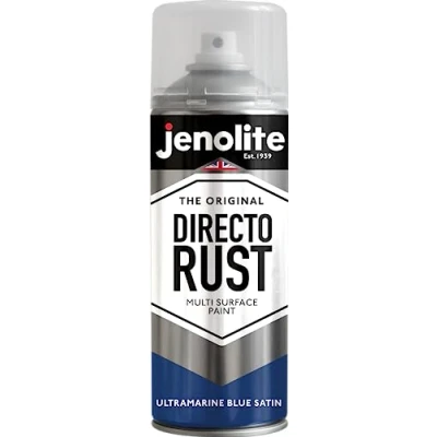 Afbeelding van JENOLITE Directorust Satijnverf ULTRAMARIJN BLAUW Multi oppervlak Hout, metaal, kunststof, keramiek en verroeste oppervlakken 400 ml RAL 5002