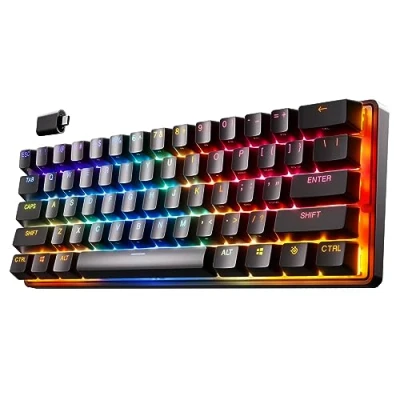Afbeelding van SteelSeries Apex Pro Mini Wireless HyperMagnetic gamingtoetsenbord &#039;s Werelds snelste toetsenbord Compact 60% ontwerp RGB PBT keycaps Bluetooth 2,4 GHz USB C Engelse QWERTY indeling