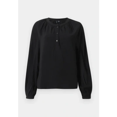 Afbeelding van Vero Moda Vmbella Placket Blouse, Dames, Maat: XL, Black