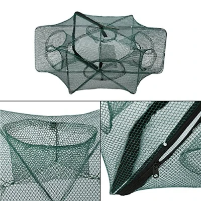 Afbeelding van MAGT visnet, visreuse, kreeft garnalen, hereuze, automatisch nylon, opvouwbaar kankergarnalen visnet (6 gaten)