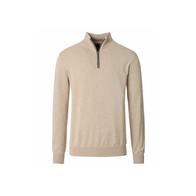 Afbeelding van Casa Moda Casual Half Zip Sweater beige, Effen