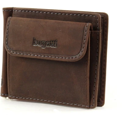 Afbeelding van bugatti Leren Portemonnee Hunter Dollarclip 8CC Brown Bruine