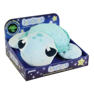 Afbeelding van JEMINI 040757 MA Petite Carapace pluche schildpad, natuurlijk licht, werkt zonder batterij +/ 25 cm, blauw