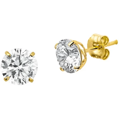 Afbeelding van Geelgouden Oorknoppen zirkonia 4017294 Oorbellen horloge Goudkleur