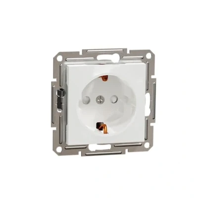 Afbeelding van Schneider Electric Wandontactdoos met aanrakingsbeveiliging Asfora Wit (RAL 9003) EPH2970221D