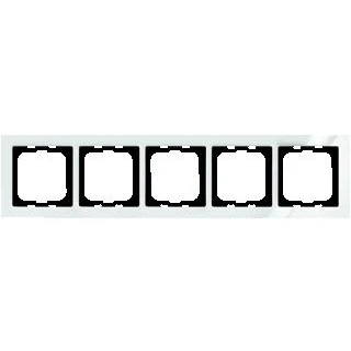 Afbeelding van Abb busch jaeger axcent 5 voudig afdekraam glanzend horizontaal verticaal 375x91x11mm ip20 wit ral9016 2cka001754a4347