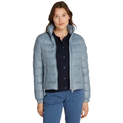 Afbeelding van Tommy Hilfiger Dames LW DOWN FEMININE GLOSS JACKET WW0WW44980 Puffer Jacket, Blauw, M, Blauw (Flint Blue), M