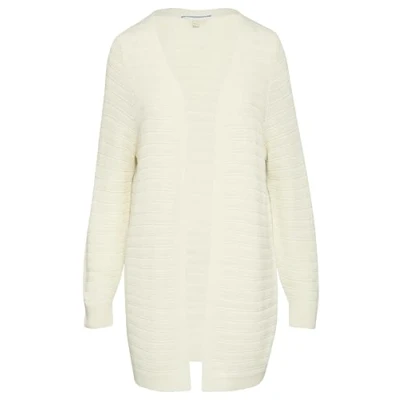 Afbeelding van QS Offener LONG MIT Strukturmuster Vest, Dames, Maat: Small, Ecru