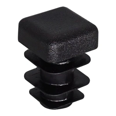 Afbeelding van SKIR&#039;CO (20 stuks) vierkante kunststof pluggen 10 x mm, matte buiseindkappen, buisinzetstukken, hekpaalpluggen, zwart RAL 9005
