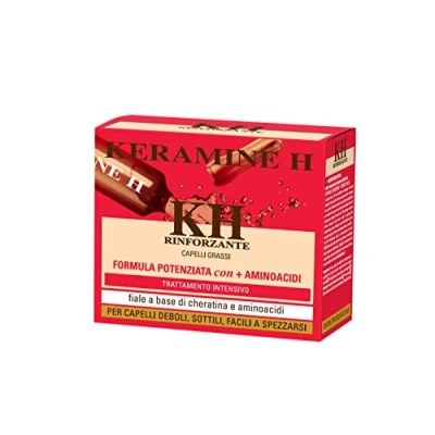 Afbeelding van Keramine H Rode ampul met keratine en aminozuren voor vettig haar, 10 x ml
