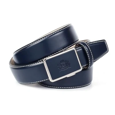 Afbeelding van Anthoni Crown Automatische leren riem voor heren, donkerblauw, 85