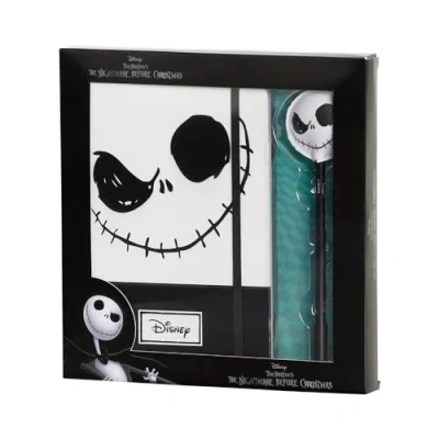 Afbeelding van Nightmare Before Christmas Face Gift Box met dagboek en modieuze balpen, zwart, 22,1 x 23,8 cm