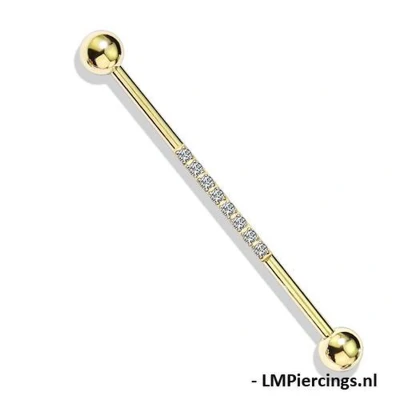 Afbeelding van Industrial piercing CNC set gold plated