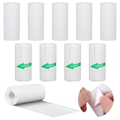 Afbeelding van 10 rollen thermorollen, GuKKK thermisch papier voor kinderen, instant camera&#039;s en zelfklevende bedrukbare stickers, mini pinterpapier (57 x 25 mm), printer mobiele fotoprinter